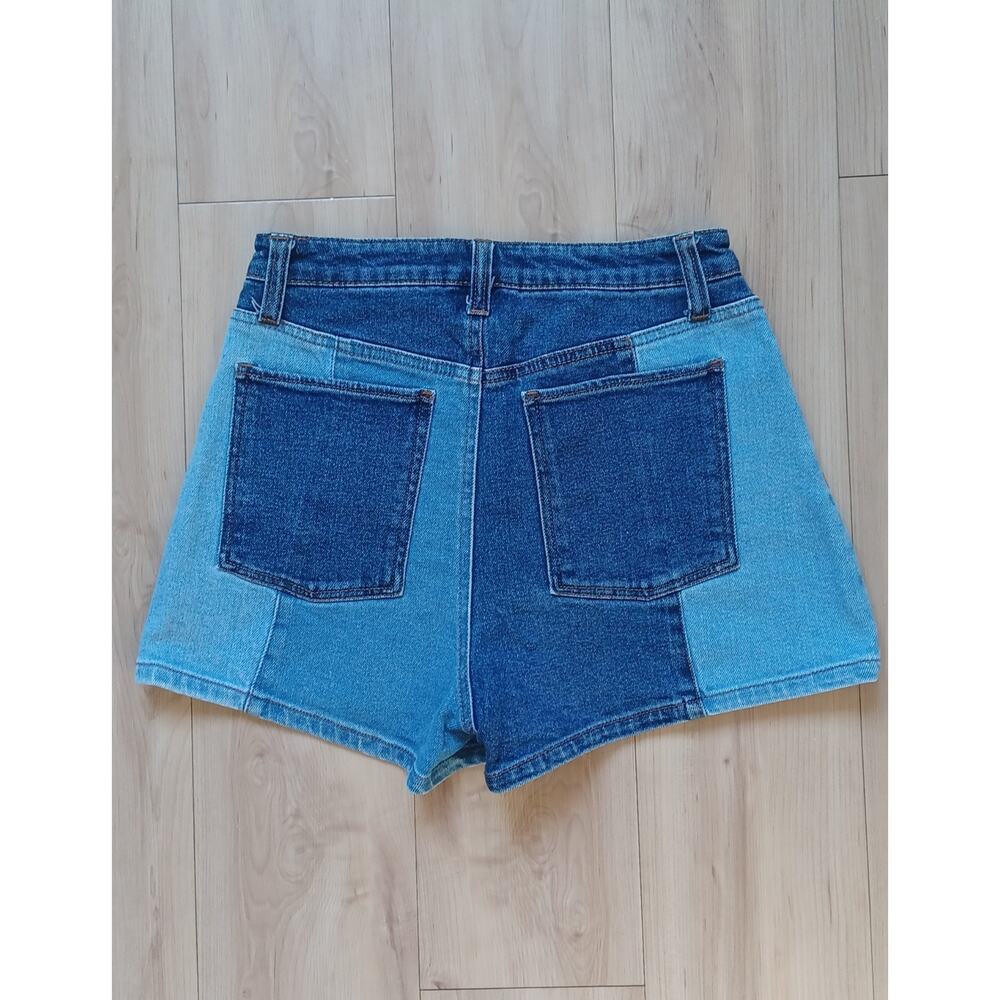 RSQ Pieced Patchwork High Rise Button-Fly Denim Shorts S EUC - Picture 5 of 9